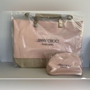 Jimmy Choo Pink and Gold Women's Bag Set
